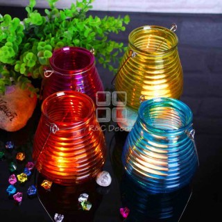 (ECH0021) Glass Tea-Light Holder / Hanging 